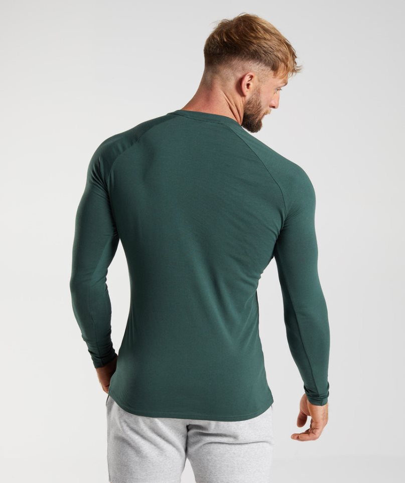 Men's Gymshark Apollo Long Sleeve T-Shirts Green | CA 0N178A